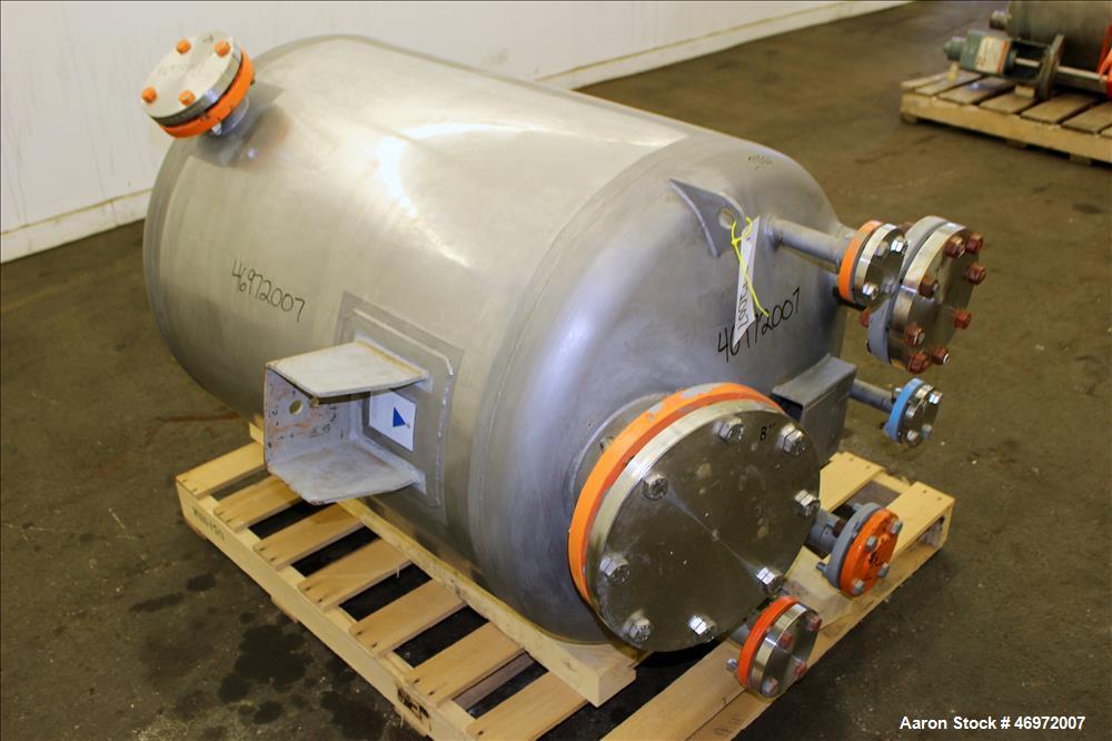 Used Precision Stainless Tank, 100 Gallons, 316 Stainless Steel, Vertical.