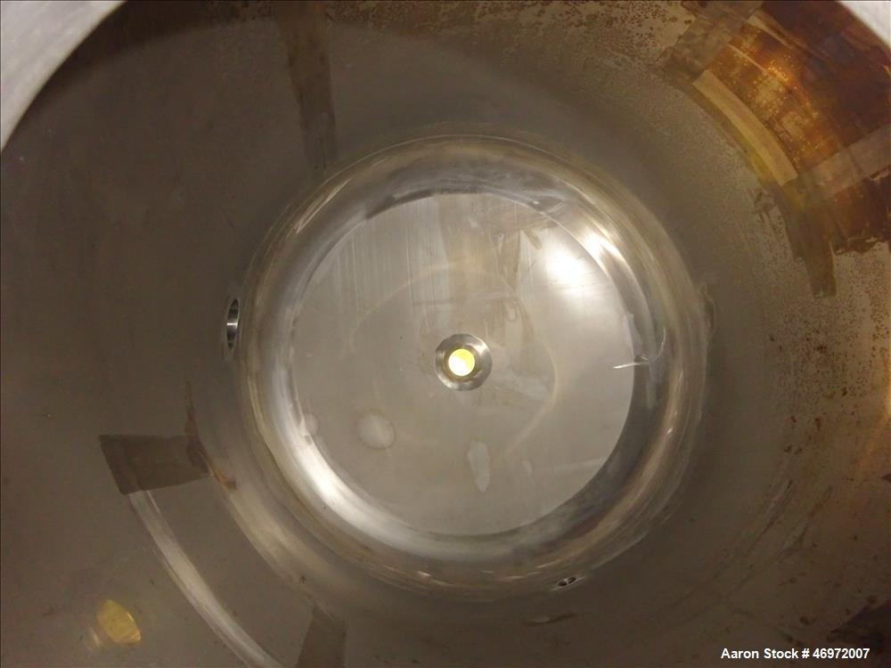 Used Precision Stainless Tank, 100 Gallons, 316 Stainless Steel, Vertical.