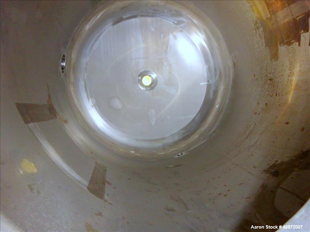 Used Precision Stainless Tank, 100 Gallons, 316 Stainless Steel, Vertical.