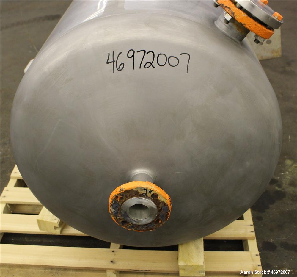 Used Precision Stainless Tank, 100 Gallons, 316 Stainless Steel, Vertical.
