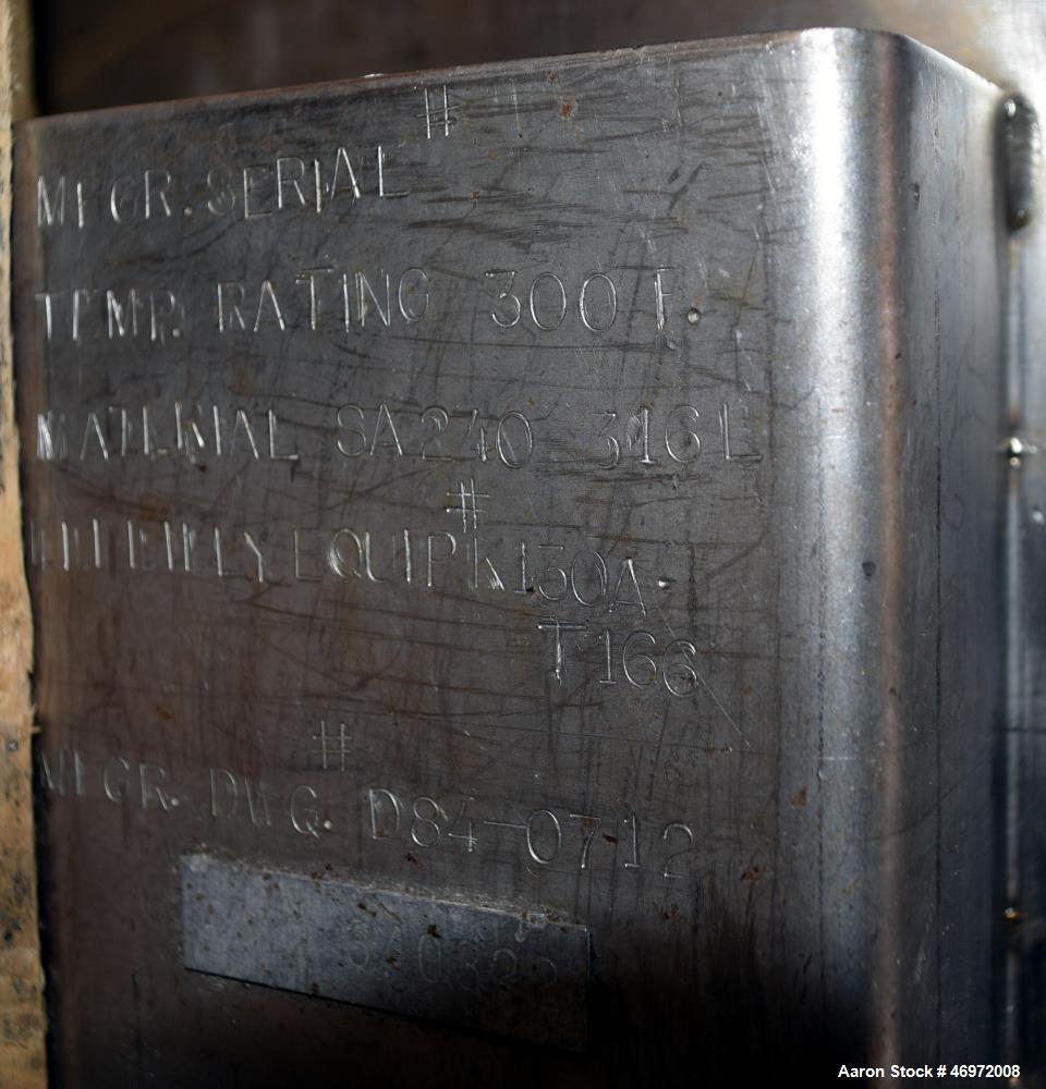 Used Precision Stainless 100 Gallon Tank, 316 Stainless Steel