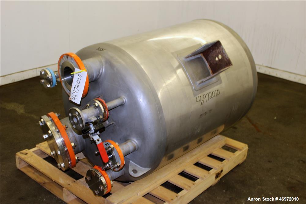 Used Precision Stainless Tank, 100 Gallons, 316 Stainless Steel, Vertical