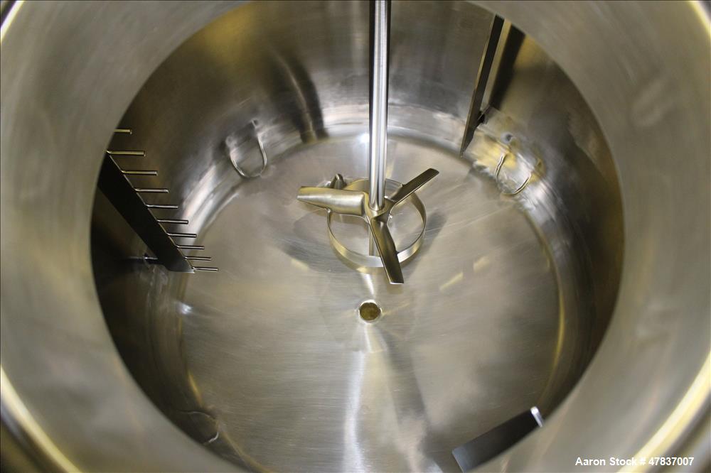 Used Precision Stainless Pressure Tank, 250 liter (66 Gallon), 316L Stainless Steel, Vertical. 30" Diameter x 24" straight side, dished top and bottom. Internal rated 40 psi at -20 to 300 degrees F.,...