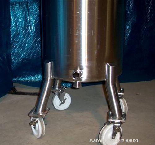 USED: Precision Stainless Tank, 52 gallon, 316L stainless steel, vertical. 20" diameter x 40" straight side. Open top with 1 piece cover, sloped bottom. Internal rated atmos at 100 deg F. Provision f...