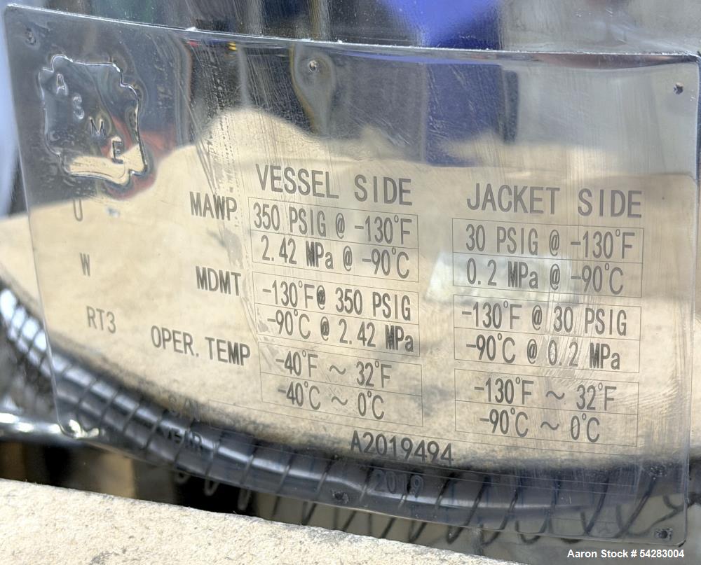 Used Precision Extraction 9 Gallon Jacketed High-Pressure Extraction Vessel