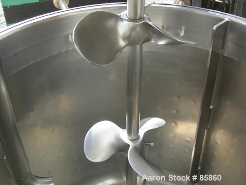 USED: Precision Stainless reactor, 52 gallon, 316L stainless steel, vertical. 24" diameter x 24" straight side x 15" coned bottom. Bolt on dished top. Internal rated 25 psi at 300 deg F, dimple jacke...