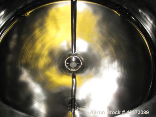 Used Pure Flo Agitated Receiver, 500 Liter (132 Gallon), 316L Stainless Steel Construction. Approximately 42" diameter x 21" straight side, dish top and bottom, rated 45 psi and full vacuum at 392 f ...