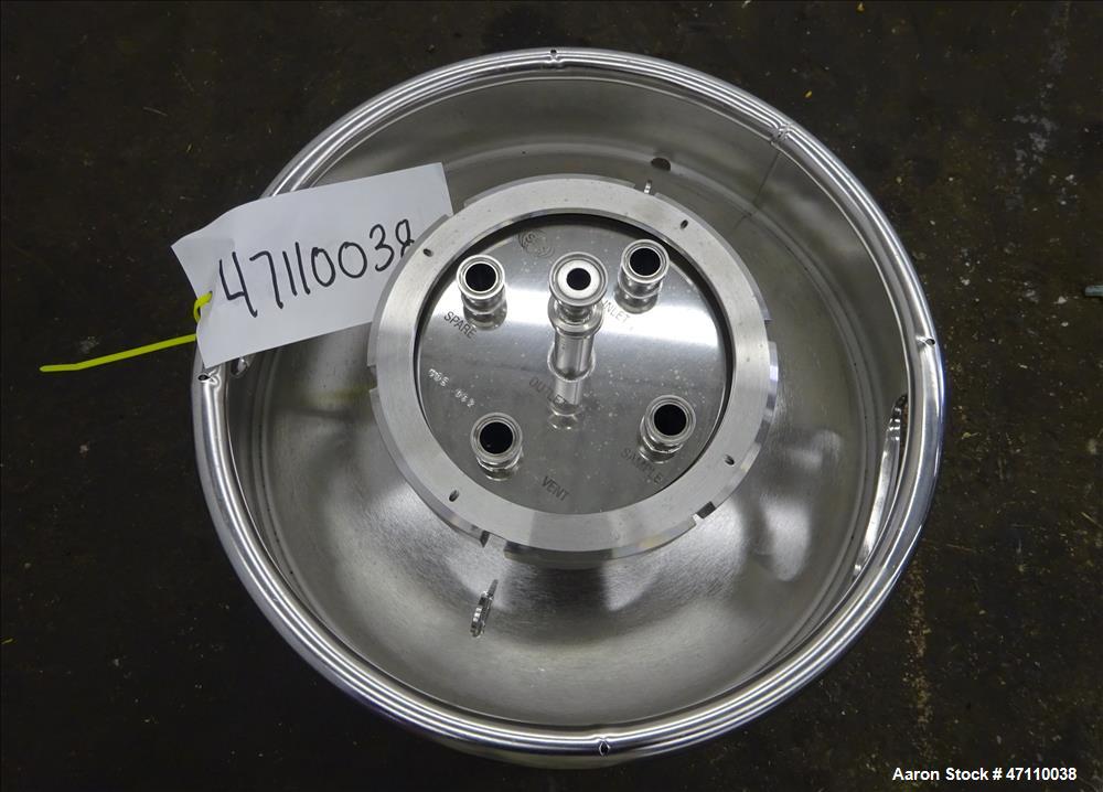 Used Bolz Rutten Sterile Storage Systems Pressure Tank, 13.2 Gallon (50 Liter) Capacity, 316L Stainless Steel, Vertical. Approximate 395mm (15.5") diameter by 304mm (12") straight side, dished top & ...
