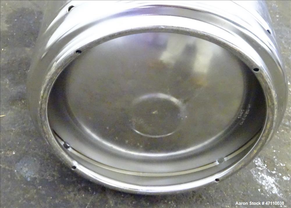 Used Bolz Rutten Sterile Storage Systems Pressure Tank, 13.2 Gallon (50 Liter) Capacity, 316L Stainless Steel, Vertical. Approximate 395mm (15.5") diameter by 304mm (12") straight side, dished top & ...