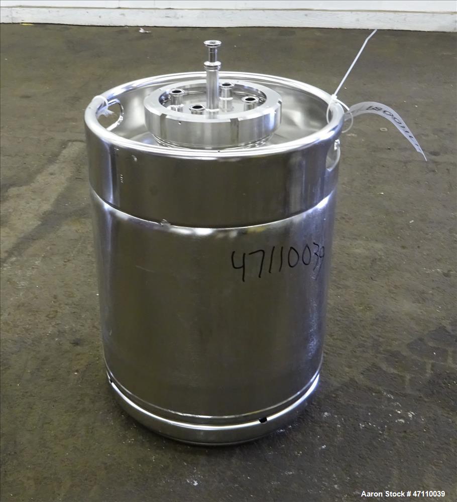 Used Bolz Rutten Sterile Storage Systems Pressure Tank, 13.2 Gallon (50 Liter) Capacity, 316L Stainless Steel, Vertical. Approximate 395mm (15.5") diameter by 304mm (12") straight side, dished top & ...