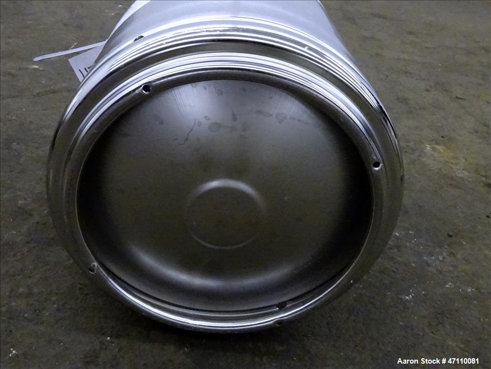 Used Bolz Rutten Sterile Storage Systems Pressure Tank, 13.2 Gallon (50 Liter) Capacity, 316L Stainless Steel, Vertical. Approximate 395mm (15.5") diameter by 304mm (12") straight side, dished top & ...