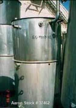 USED: Sani Tank, 300 gallon, stainless steel, vertical. 38" diameter x 60" straight side. Flat open top with 1/2 hinged cove...