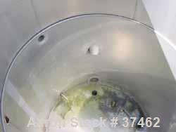 USED: Sani Tank, 300 gallon, stainless steel, vertical. 38" diameter x 60" straight side. Flat open top with 1/2 hinged cover, flat bottom. 2-1/2" side bottom outlet.