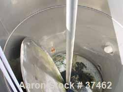 USED: Sani Tank, 300 gallon, stainless steel, vertical. 38" diameter x 60" straight side. Flat open top with 1/2 hinged cover, flat bottom. 2-1/2" side bottom outlet.