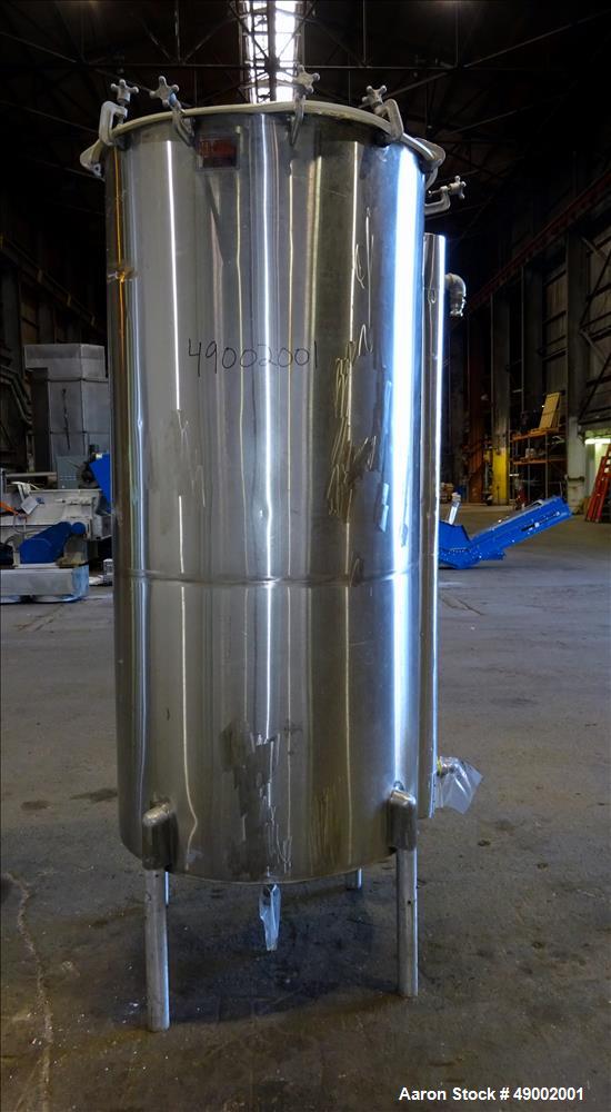 Used- Sani-Tanks Tank, Approximate 400 Gallon, 304 Stainless Steel, Vertical.