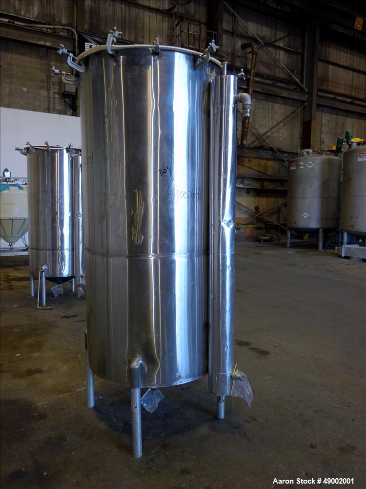 Used- Sani-Tanks Tank, Approximate 400 Gallon, 304 Stainless Steel, Vertical.