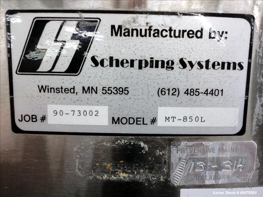Used 850 liter Stainless Steel Scherping Systems Tank, Model MT-850L