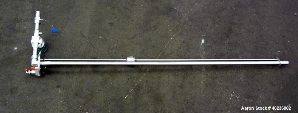Used Sharpsville Container Pressure Tank, 1250 Liter (330 Gallon) Capacity, 304 Stainless Steel, Vertical. Approximately 44-7/8" diameter x 41" straight side. Dished top and bottom heads. Internal ra...