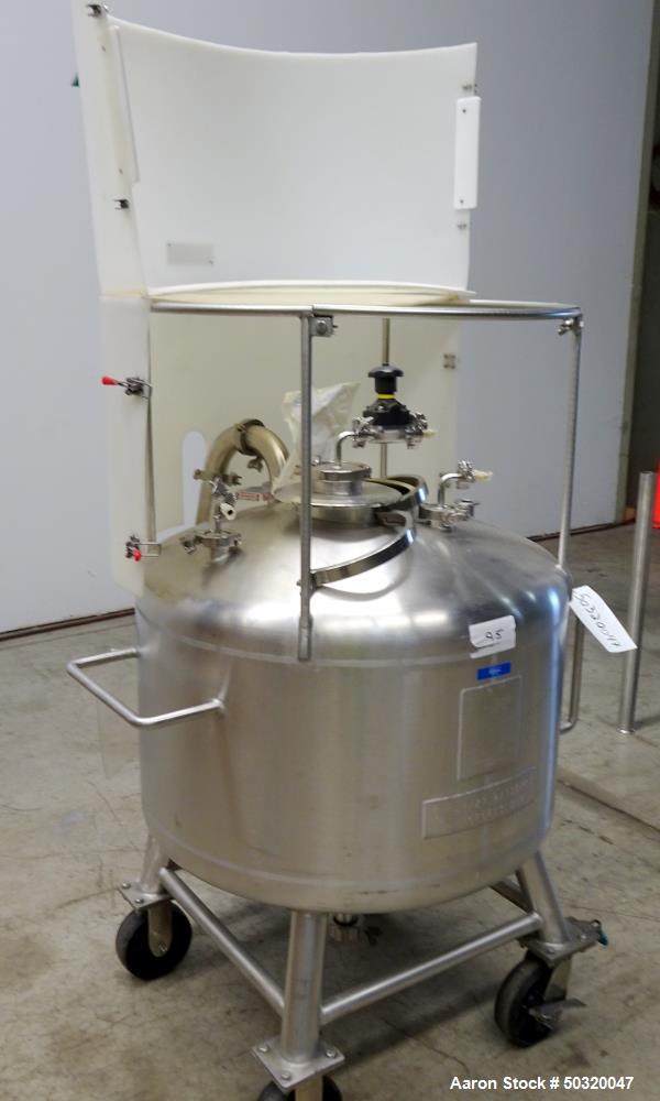 Used Sharpsville Pressure Mix Tank, 200 Liter, 316L Stainless Steel