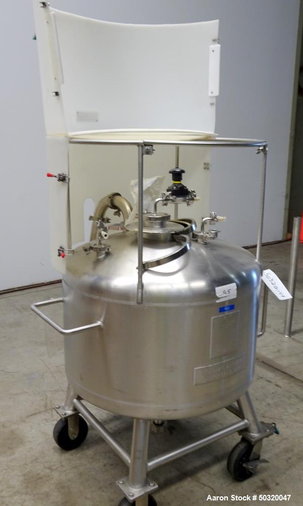 Used- Sharpsville Pressure Mix Tank, 200 Liter, 316L Stainless Steel