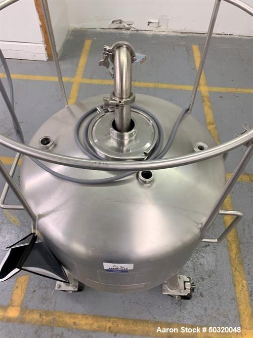 Used Sharpsville Pressure Mix Tank, 200 Liter, 316L Stainless Steel