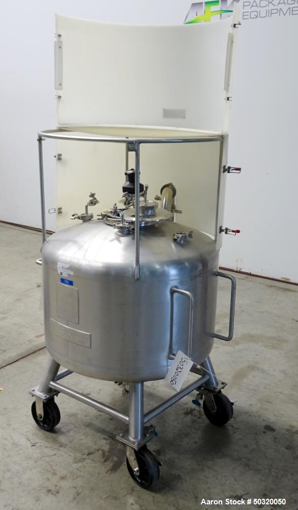 Used- Sharpsville Pressure Mix Tank, 200 Liter, 316L Stainless Steel