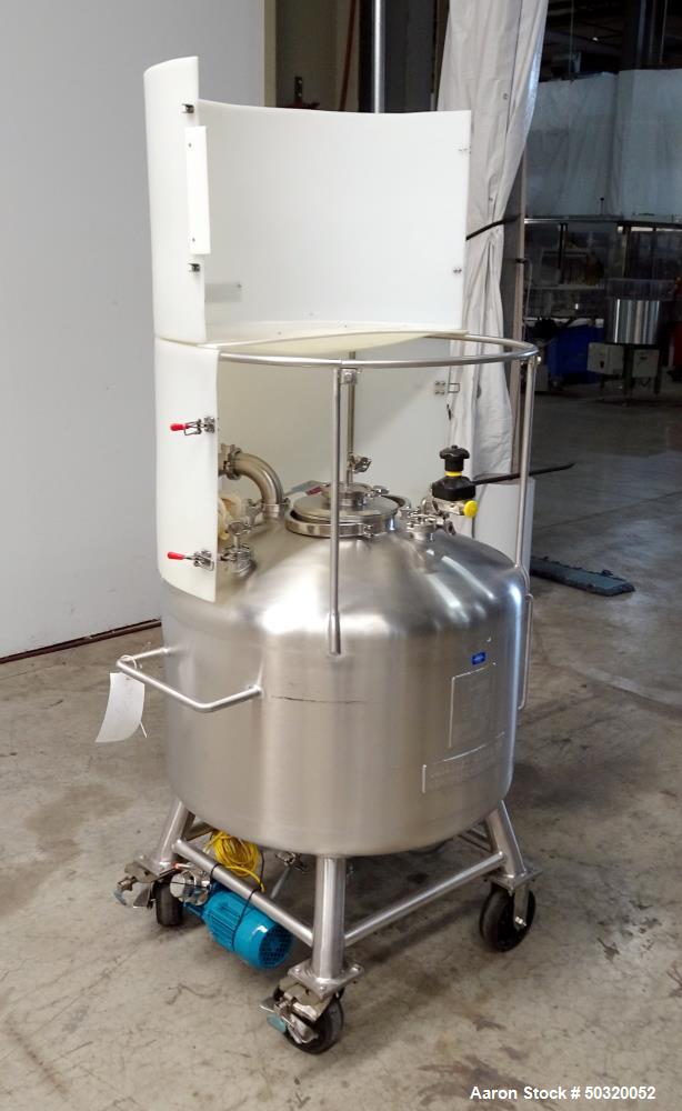 Used Sharpsville Pressure Mix Tank, 200 Liter, 316L Stainless Steel