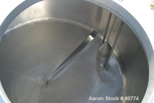 USED: St Regis tank, 175 gallon, 304 stainless steel, vertical. 48" diameter x 19" straight side. Slight coned top and bottom. Openings: top (2) 4-1/2", 18" manway, no cover; 2-1/2" tri-clamp side bo...