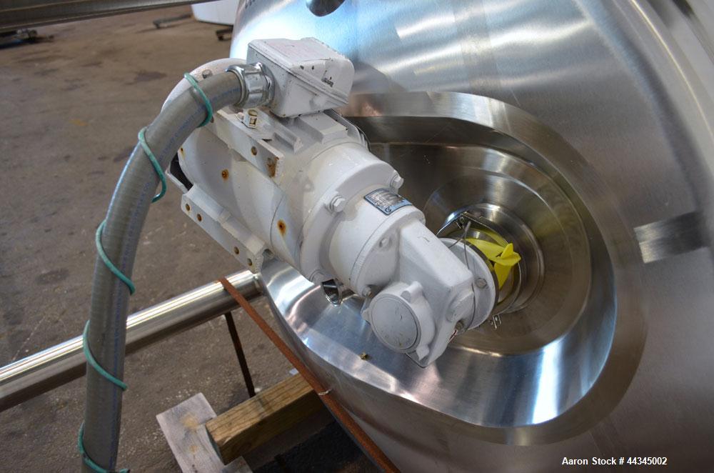 Used Stainless Fabrication Pressure Tank, 440 Gallon, 316 Stainless Steel, Vertical. 42" Diameter x 72" straight side, dished top and bottom. Insulated with 304 stainless steel sheathing. Internal ra...