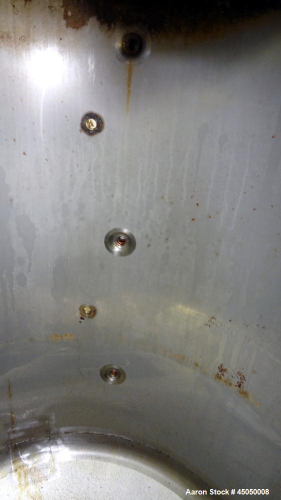 Used- Stainless Fabrication Tank, 250 Gallon, 304 Stainless Steel, Vertical. Approximate 38" Diameter x 46" straight side, o...