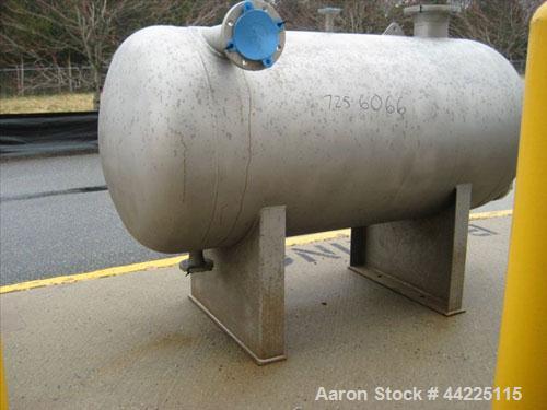 Used Steel Pro Pressure Tank, 300 Gallon, 316L Stainless Steel, Horizontal.  Internal rated 50 psi at 450 degrees F.  Built 2009, serial #18838, National Board #1452.