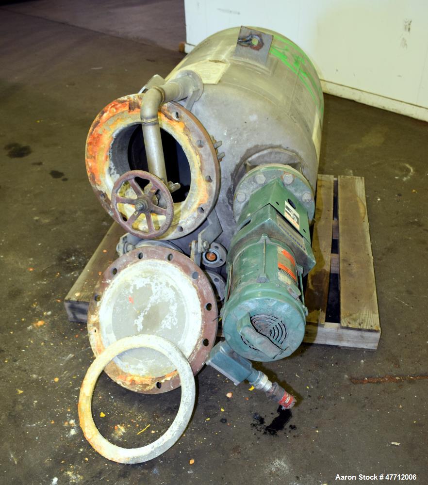 Used Steel-Pro Incorporated Pressure Tank, 100 Gallon, 316L Stainless Steel, Vertical. 30" Diameter x 34" straight side, dished top & bottom. Internal rated 45 psi at -20 to 100 degrees F. Off center...