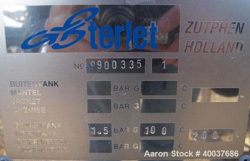 Used 52 Gallon Stainless Steel Terlet Terlotherm Pressure Tank