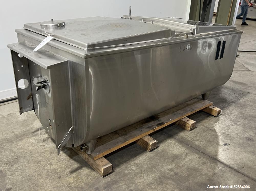 Used- Sunset Milk Cooler Tank, Model MC-300PX, Approximate 300 Gallon, Stainless Steel, Horizontal. Approximate 73" long x 3...