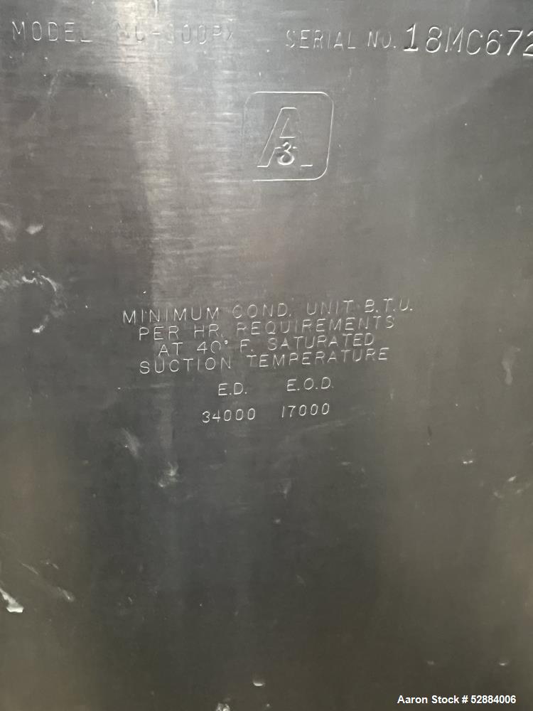 Used- Sunset Milk Cooler Tank, Model MC-300PX, Approximate 300 Gallon, Stainless Steel, Horizontal. Approximate 73" long x 3...