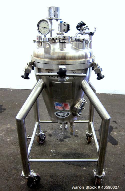 Used- 50 Liter Stainless Steel T&C Stainless Coned Pressure Tank