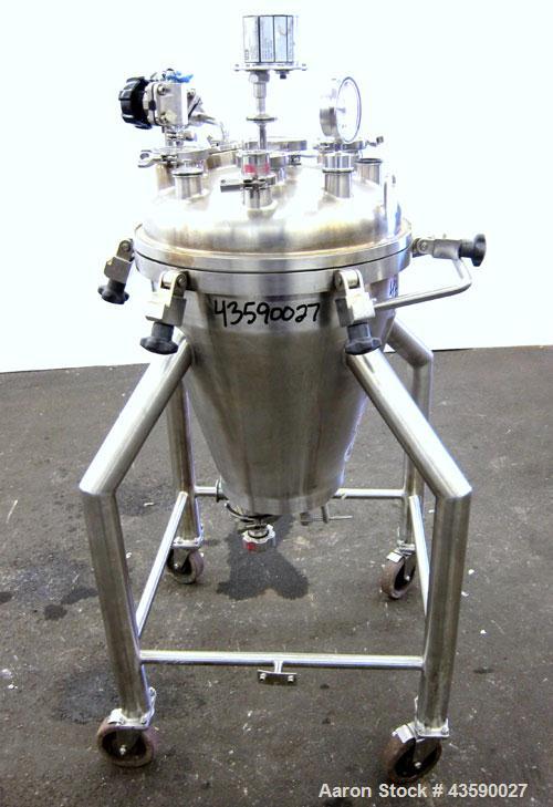 Used- 50 Liter Stainless Steel T&C Stainless Coned Pressure Tank