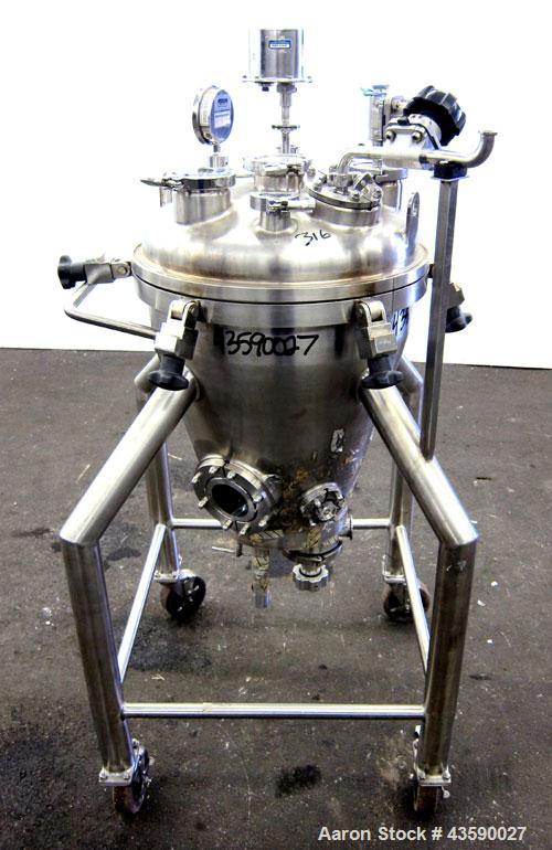 Used- 50 Liter Stainless Steel T&C Stainless Coned Pressure Tank