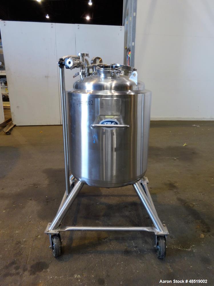 Used T & C Pressure Tank, 39 Gallon (150 liter), 316 Stainless Steel, Vertical.