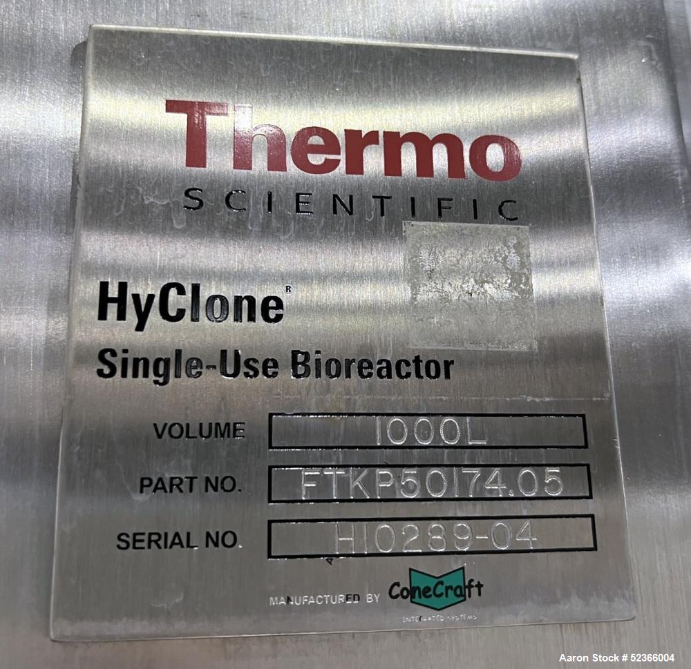 Used 1000 liter single use bioreactor, Made by Thermo Scientific