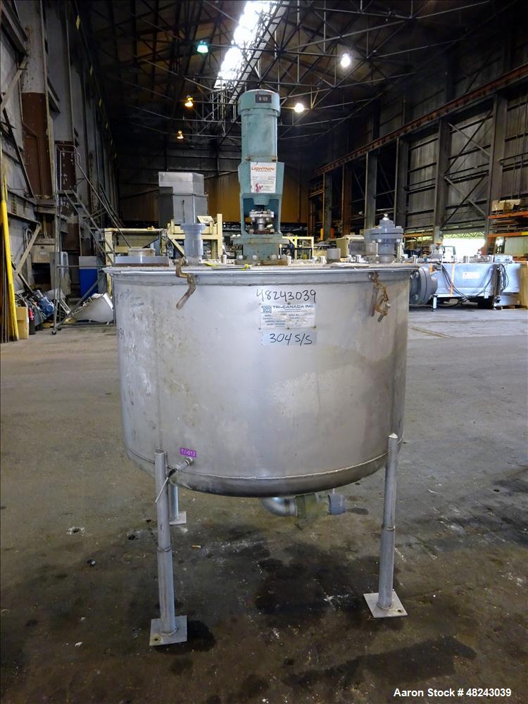 Used Tri-Canada Mix Tank, 300 Gallon, Model Paint Tank, 304 Stainless Steel, Ve