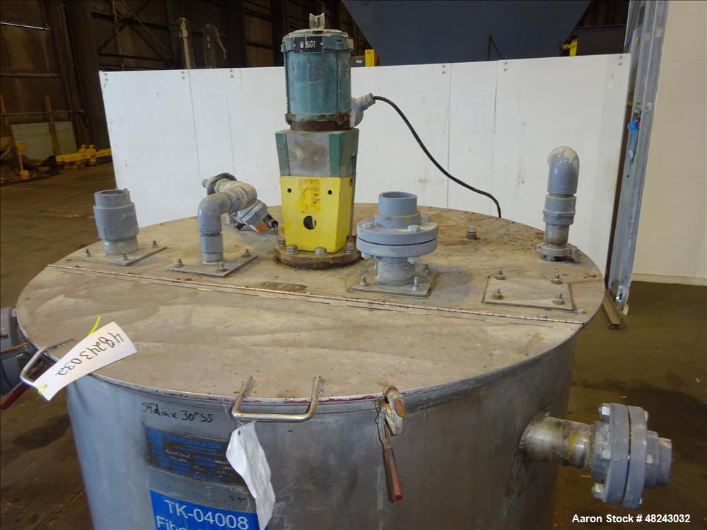 Used Tri-Canada Mix Tank, 300 Gallon, Model Paint Tank, 304 Stainless Steel, Ve