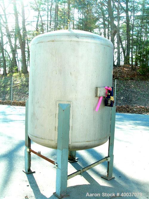 Used: Tri-Angle Welding pressure tank, 400 gallon, model VT-48-48, stainless steel, vertical. 48" diameter x 48" straight si...