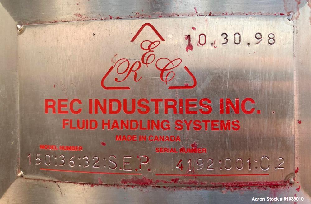 REC Industries Mix Tank, Model: 150:36 32.SEP