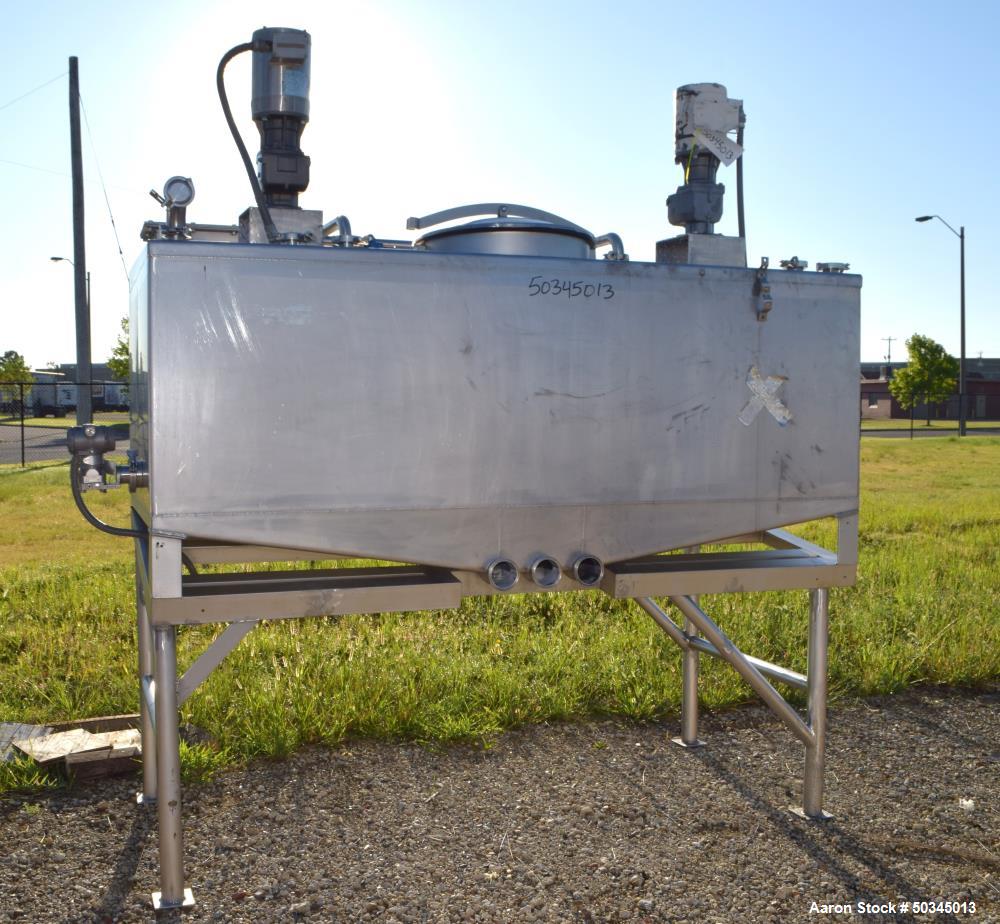 Used - Rectangular Mix Tank, Approximate 350 Gallons