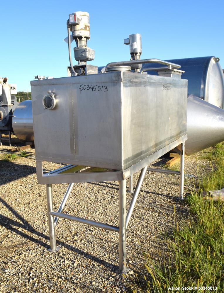 Used - Rectangular Mix Tank, Approximate 350 Gallons