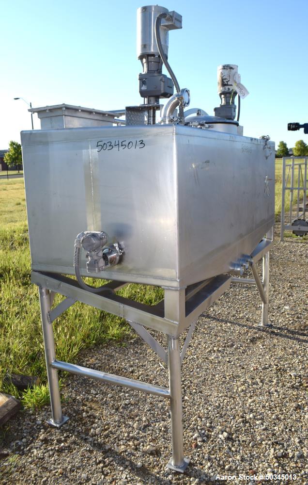 Used - Rectangular Mix Tank, Approximate 350 Gallons