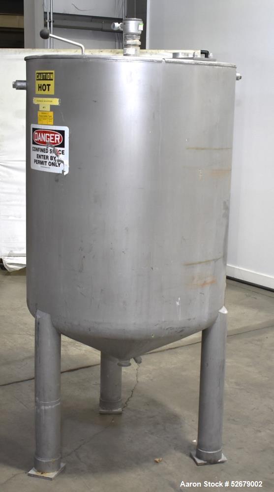 Used- Stainless Steel Jacketed Tank, Approximate 150 Gallon, Stainless Steel, Vertical. Approximate 32" diameter x 41-1/2" s...