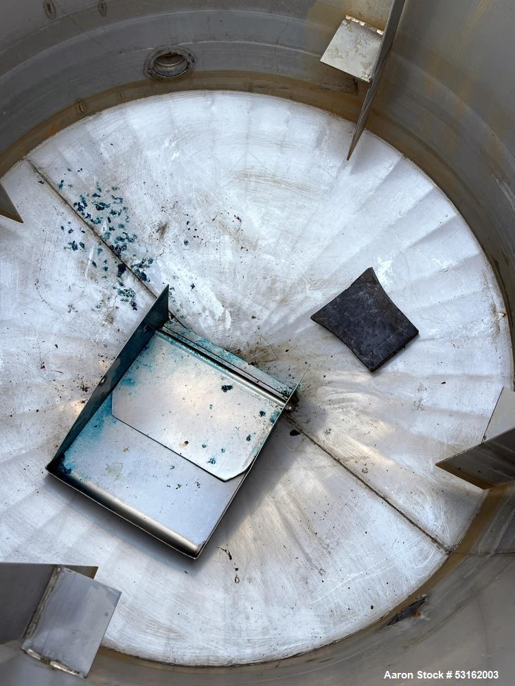 Used 150 Gallon Vertical Stainless Steel Tank | 304 SS | Baffled | Cone Bottom | 36" Dia | No Tag