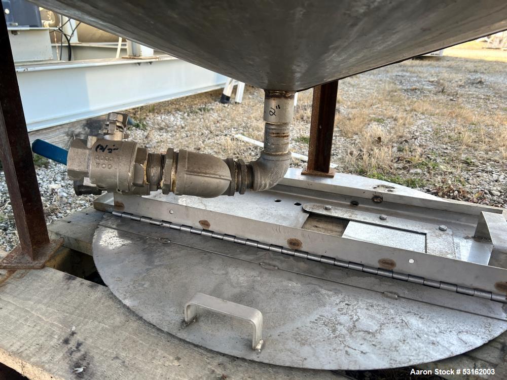 Used 150 Gallon Vertical Stainless Steel Tank | 304 SS | Baffled | Cone Bottom | 36" Dia | No Tag